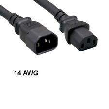 Kentek 6' ft 14 AWG Standard Power Extension Cord IEC-60320 C13 to C14 15A/250V picture