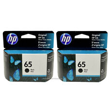 2 Black HP #65 2pack Black Ink Cartridges New Genuine picture