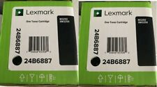 2 Genuine Factory Sealed Lexmark 24B6887 Black Toner Cartridges M3250 XM3250 picture