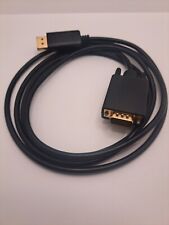 Cable Creation CD0022 Display Port Male To VGA Male Adapter 6ft Black Cable picture