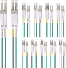 10 PACK OM3 LC to LC Fiber Patch Cable MMF Jumper Duplex UPC LSZH 0.3M, 1 ft. picture