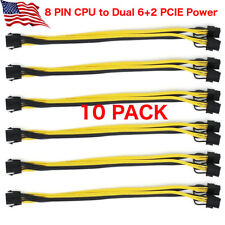 10 pack CPU EPS 12v 8 pin to Dual 6+2 pin PCI-E Power Cable Splitter GPU 18 AWG picture