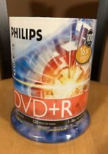 100 PHILIPS Logo 16X DVD+R (Plus) DVDR Blank Disc 4.7GB 120Min - NEW picture