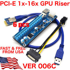 60 X Pack V006C PCI-E 16x 1x Powered Riser GPU Adapter 6 Pin 6-PIN ETH Mining picture