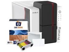 Evolis Primacy 2 Single Sided ID Card Printer & Supplies Bundle Badge Machine (P picture