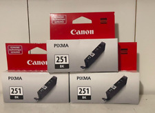 3pk Genuine Canon Pixma 251 BK Black Ink Cartridge New OEM picture