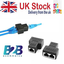 RJ45 SPLITTER ADAPTER LAN NETWORK ETHERNET CABLE 1-2 WAY DUAL CONNECTOR PLUG picture