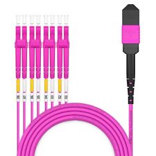 AMPCOM MPO to LC  Fiber Optic Breakout Cable 8 Fiber,  Type B, LSZH/Riser, UPC picture