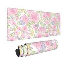 Cute Flowers Pink Floral Gaming Mouse Pad Large XL Desk Mat Long Extended Pad... picture