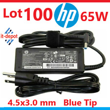 Lot 100 OEM HP  Pavilion  65W AC Adapter Charger Power Blue Tip 19.5V 710412-001 picture