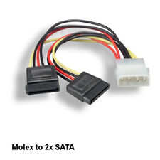 KNTK 6 inch Molex LP4 to 2xSATA Cable for PC HDD Motherboard Internal Power Cord picture