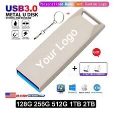 Personalized Name Text USB Flash Drive Metal U Disk Memory Stick Pen w/Key Chain picture