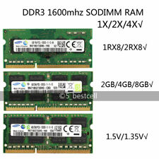 2GB/4GB/8GB DDR3 PC3-12800s 1600mhz 204pin 1R/2RX8 Sodimm Laptop Memory Ram lot picture