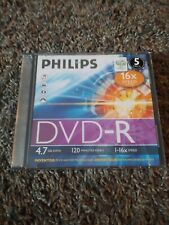 Philips DVD+R: 1-16x Speed, 120min, 4.7GB Slim Case DR4S6S05F/17 - 5 Pack picture