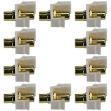 10 Pcs RCA Keystone Jack Audio Video Coupler Gold Plated Yellow Center White picture