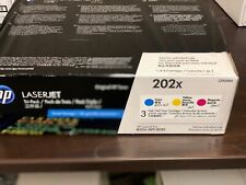 Genuine HP 202X 3-pack High Yield Cyan/Magenta/Yellow  Toner  CF500XM OEM New picture