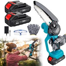 6 INCH Cordless Mini Chainsaw Handheld Electric Power Chainsaw Battery Powere... picture