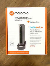 Motorola 24x8 Cable Modem MT7711 Plus AC1900 WiFi Router & 2 Phone Lines picture