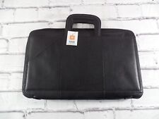 New Mens Wilsons Leather Black Genuine Pelle Sudio Briefcase Computer Office Bag picture