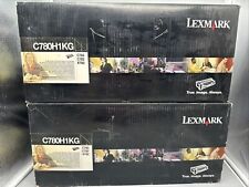 Lot Of 2 Lexmark C780H1KG C780 Black High Yield Toner Genuine New OEM Sealed Box picture