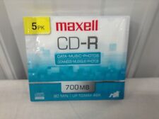 New Sealed MAXELL 700MB 80-Minute CD-R 5 pack Slim Jewel Cases picture