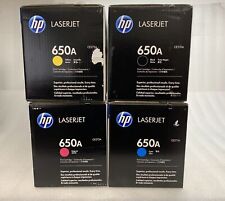 New Genuine HP 650A Toner Set Of 4 CE270A CE271A CE272A CE273A - Factory Sealed picture