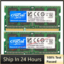 Crucial 8GB DDR3L 1600 16GB 2Pcs 8GB PC3-12800 Laptop SODIMM Memory RAM 16GB picture