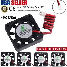 4Pcs 3D Printer Fan 12V 0.08A DC Mini-Fan 40X40X10mm with 28cm Cable for DVR USA picture