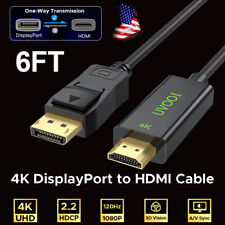 1/2 Pack DisplayPort to HDMI Cable 4K 6 Feet Male to Male Adapter Cable US STOCK picture