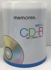 100 Pack Memorex CD-R Digital Media 52X 700mb 80 Min New Factory Sealed picture