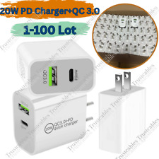 Lot 20W PD QC Fast Charger USB C Power Adapter Block For iPhone 14 13 12 11 XR 8 picture
