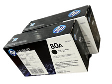 (Set of 2) HP 80A Black Genuine Laser Toner Cartridge (CF280A) NEW SEALED picture