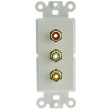 Decora Wall Plate Insert  3 RCA Couplers (Red/White/Yellow) RCA Female 301-3000 picture