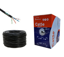 500ft Cat5e Ethernet Cable Network CAT5 RJ45 Lan 24AWG Solid Bulk Wire Black picture