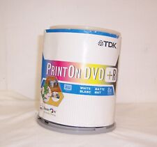 OPEN TDK PRINT ON DVD + R MATTE WHITE 8X 4.7 GB 2 HOUR  DISC 100 PACK 99 LEFT picture