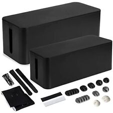 Cable Management Box, 2 Pack -Black/White Cord Organizer and Hider for Wires picture