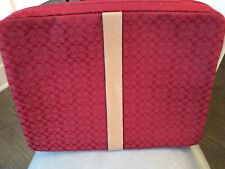 Coach Laptop Computer Sleeve Red And Tan ,ECU picture