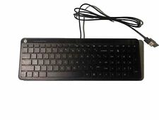 LOT OF 5 HP - Black Slim USB Wired Keyboard (KBAH21) - GREAT WORKING CONDITION picture