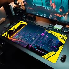CyberPunk Desk Mat, Gaming Mousepad, Non-slip rubber, Cyberpunk City Mouse Pad. picture