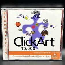 ClickArt 10,000 Smart Saver Broderbund 2001 PC Windows AOL PC ROM  (EXC. Cond.) picture