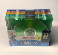 Maxell Color DVD-R 10 Pack 4.7 GB 8x / 120 Min Blank DVDR Write Once Media Discs picture
