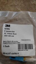 3M 8306 Epoxy Jacketed SC Connector; Singlemode, 126 um, Blue/White Boot, Qty 10 picture