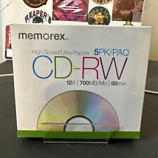 New & Sealed Memorex CD-RW 5 Pack 12X 700MB 80min  picture