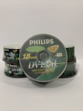 LOT OF 5 - New PHILIPS DVD+R DVDR  1-4x 15 Discs Blank Disc Media 4.7GB 120Min picture