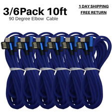 3/6 Pack 90 Degree Elbow USB Charger Cable 10FT For iPhone 14 13 12 11 8 XR Cord picture