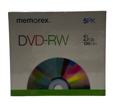 Memorex DVD-RW  4.7GB - 4x - 120min - 5 pack NEW SEALED #M picture