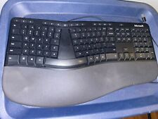 Microsoft LXM-00001 Model 1878 Wired USB 2.0 Ergonomic Keyboard Black TESTED picture