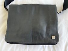 Knomo London black leather laptop bag picture