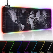 XXL Oversized RGB LED Light Soft Gaming World Map Mouse Pad 31.5x12'' 800x300mm picture
