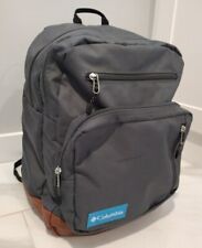 COLUMBIA NORTHERN PASS DAY PACK BACKPACK GRAY w/ BROWN FAUX LEATHER BOTTOM picture